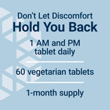 Life Extension ComfortMAX™ tablets in a glass with water