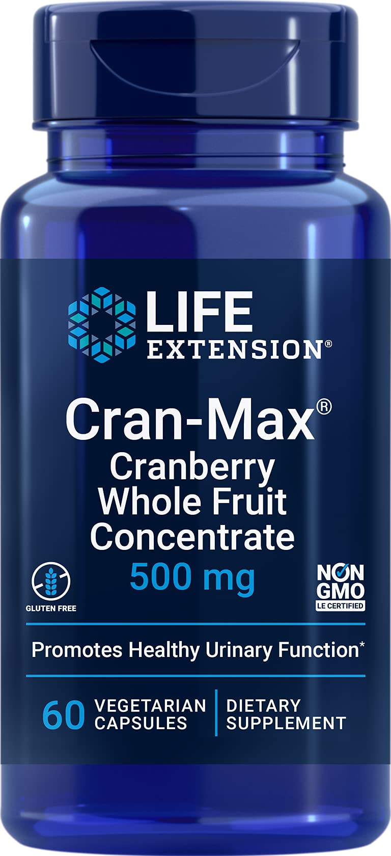 Life Extension Cran-Max Cranberry Supplement 500mg front view