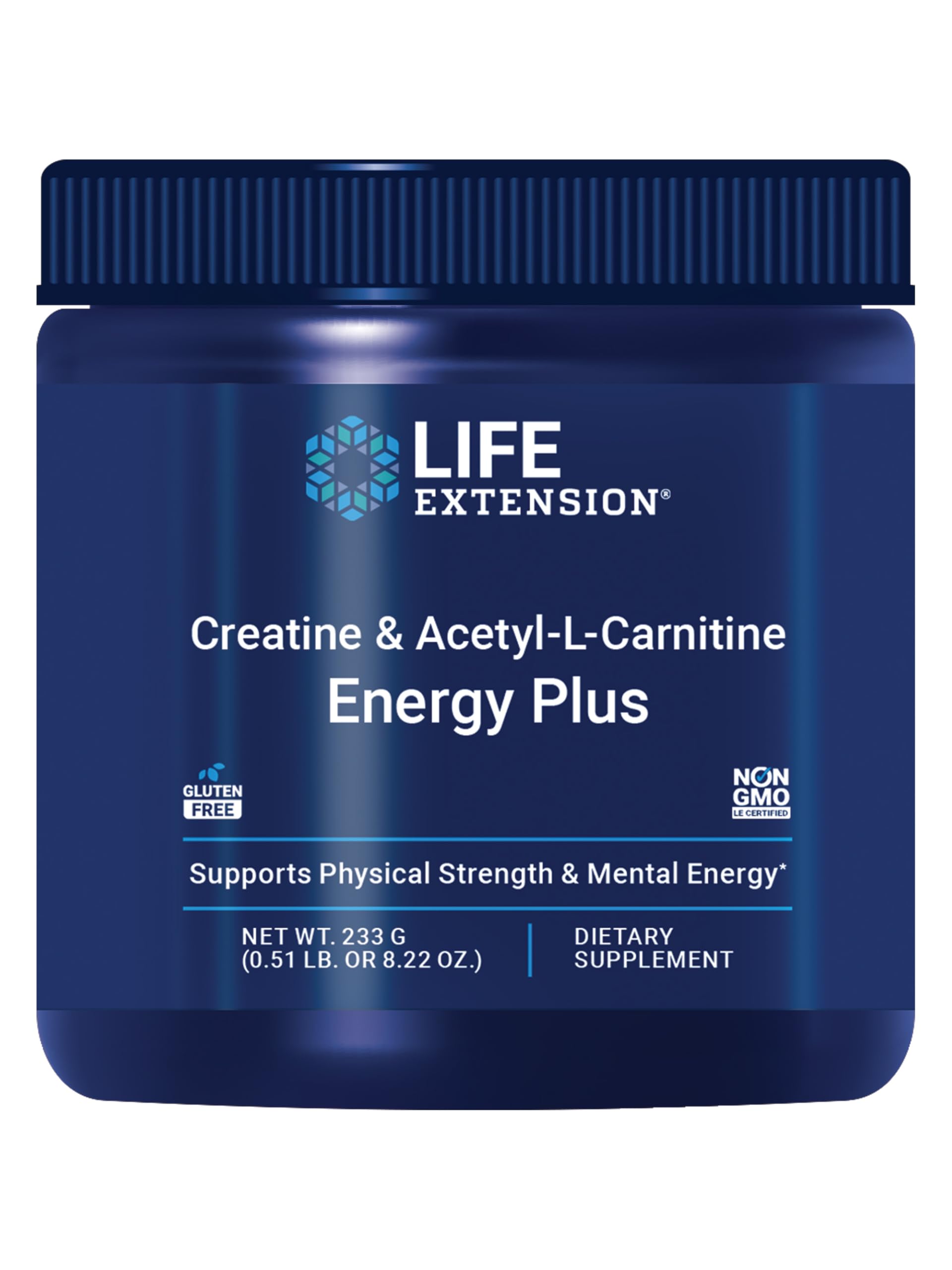 Life Extension Creatine & Acetyl-L-Carnitine Energy Plus front view