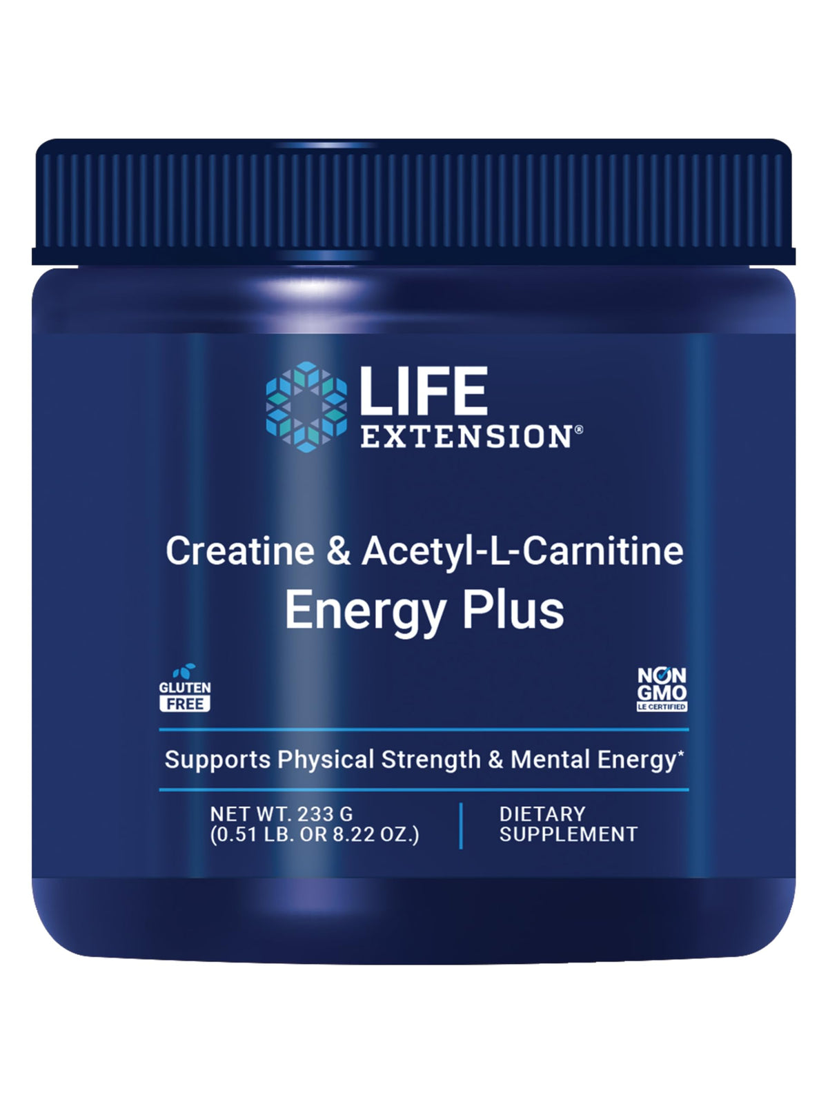 Life Extension Creatine & Acetyl-L-Carnitine Energy Plus front view