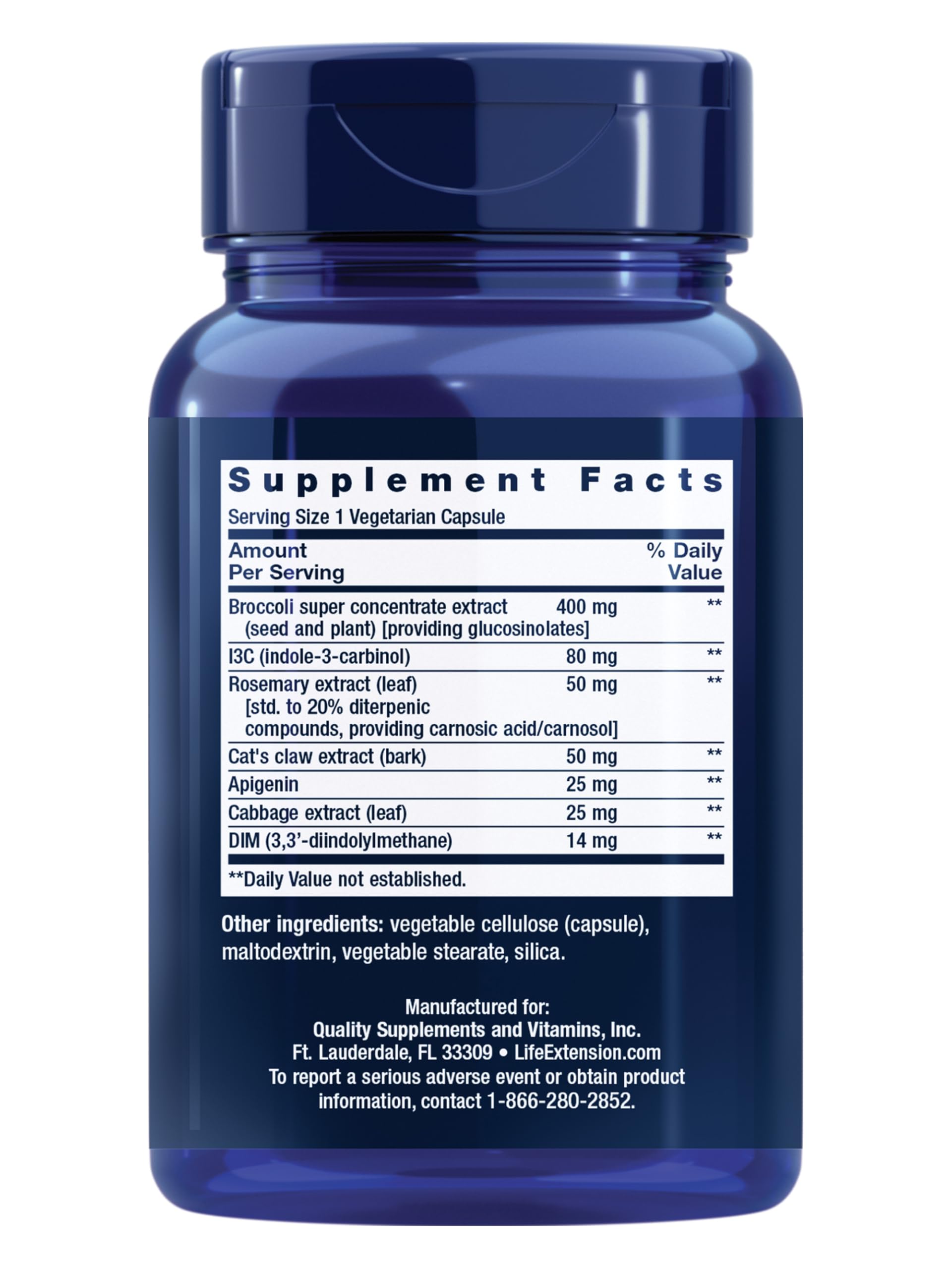 Life Extension Cruciferous Vegetable Extract Blend 60 capsules packaging