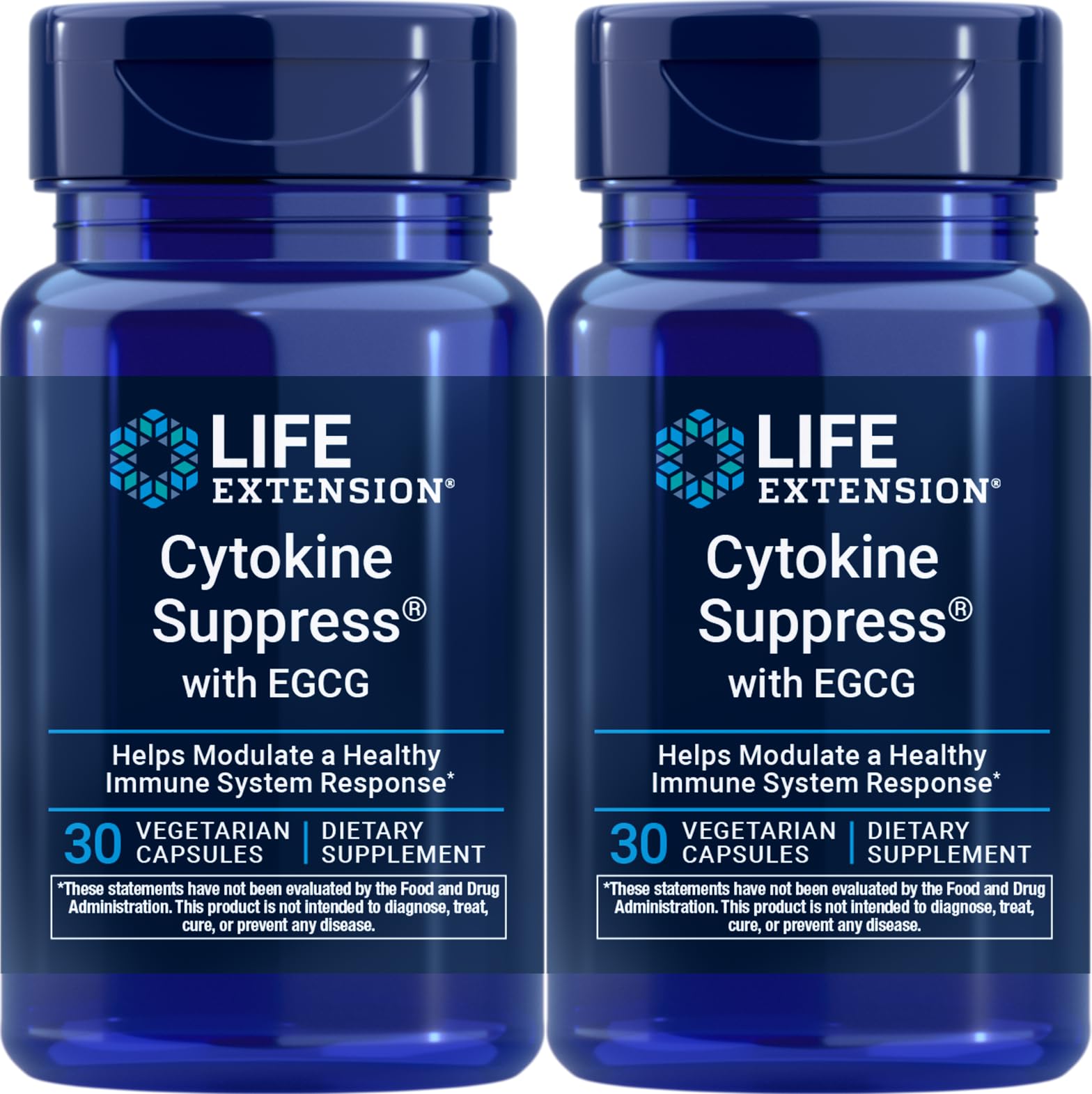 Life Extension Cytokine Suppress 30 Vegetarian Capsules front view