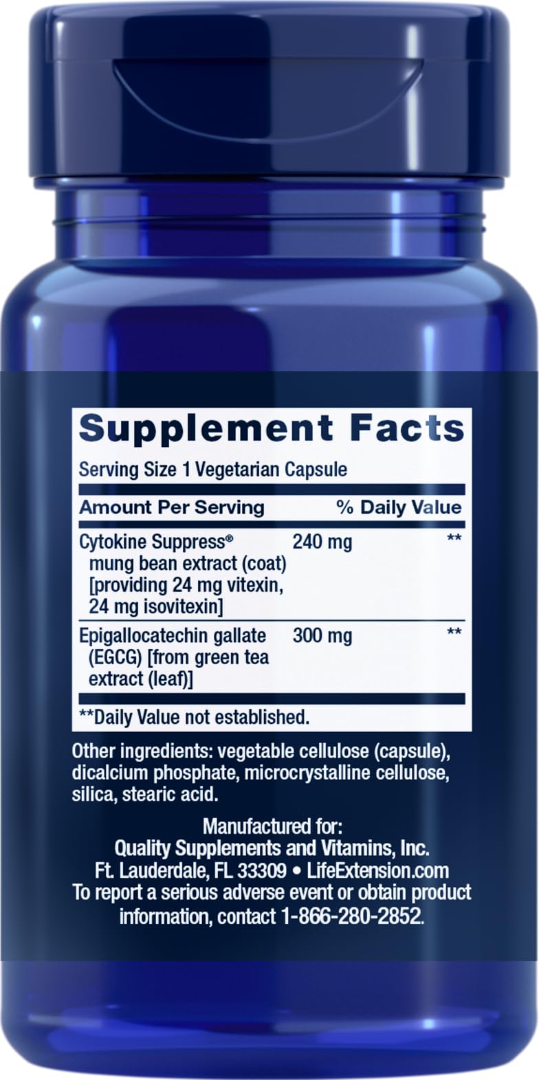 Life Extension Cytokine Suppress packaging and capsule details