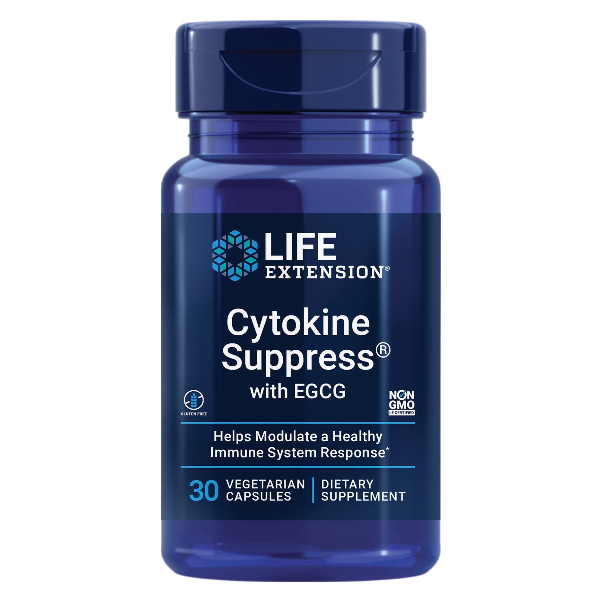 Life Extension Cytokine Suppress® with EGCG 30 Capsules front view