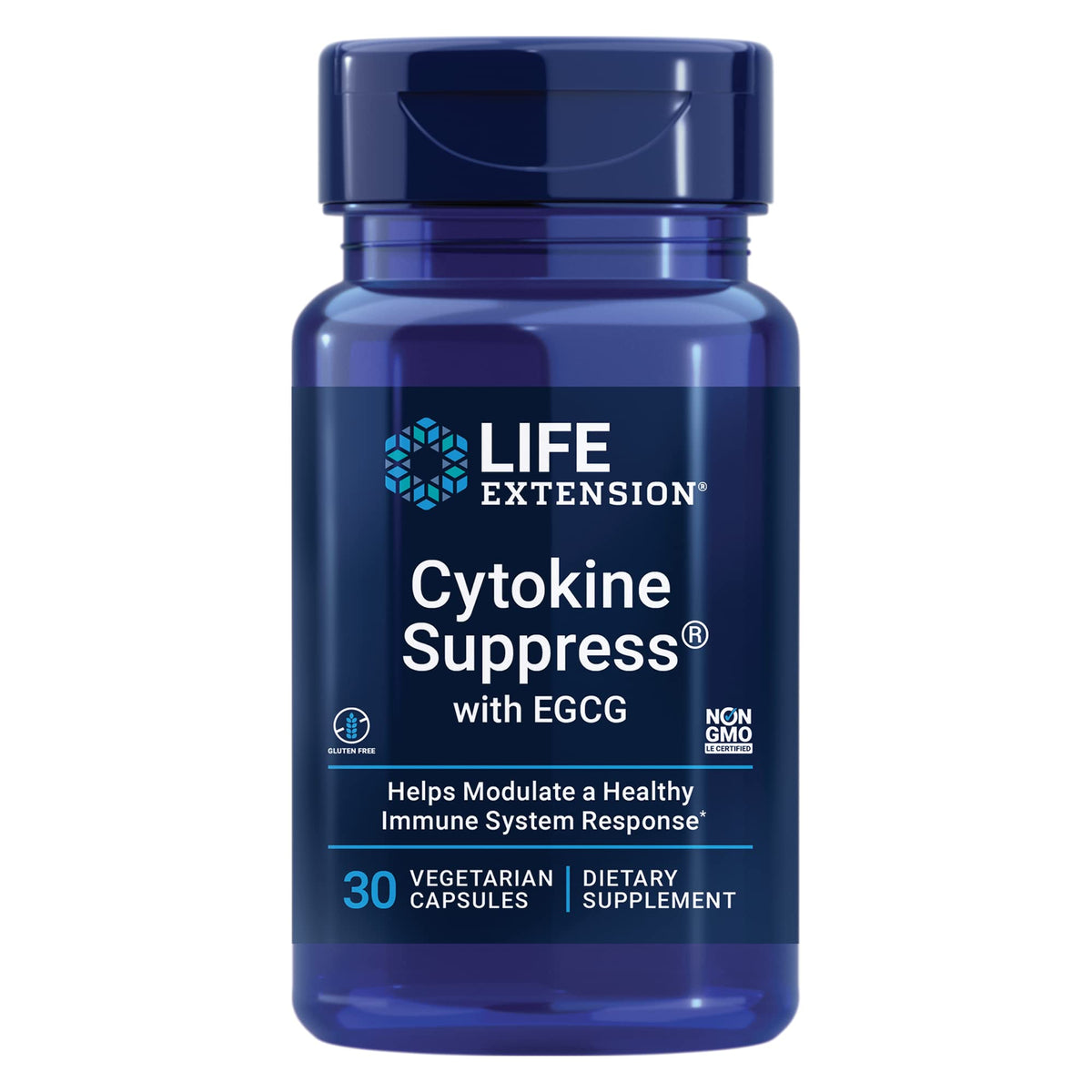 Life Extension Cytokine Suppress® with EGCG 30 Capsules front view
