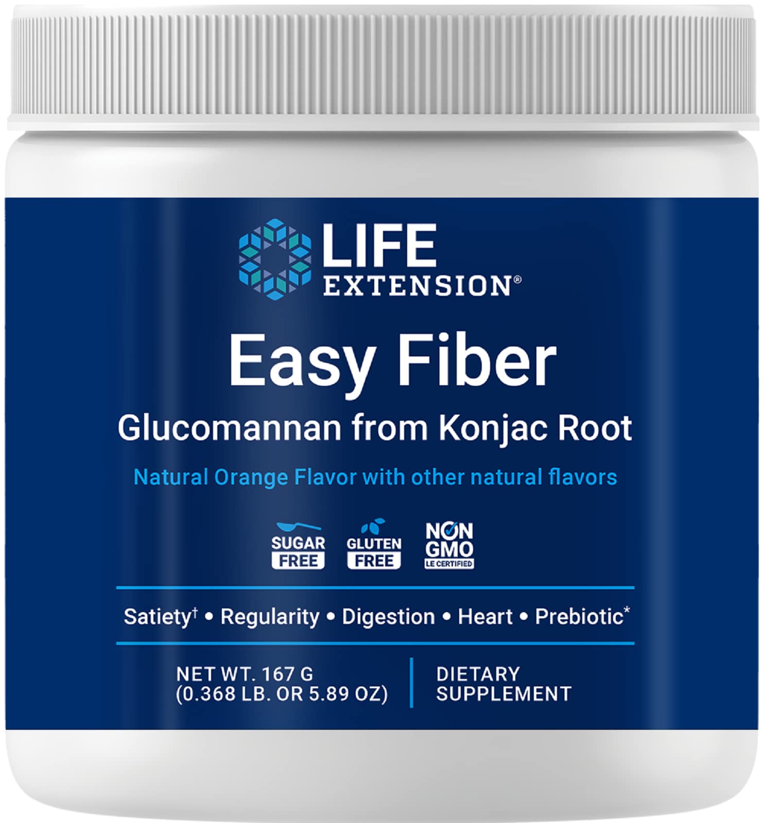 Life Extension Easy Fiber 163g front view with packaging