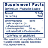 Life Extension Echinacea Supplement 250mg back view