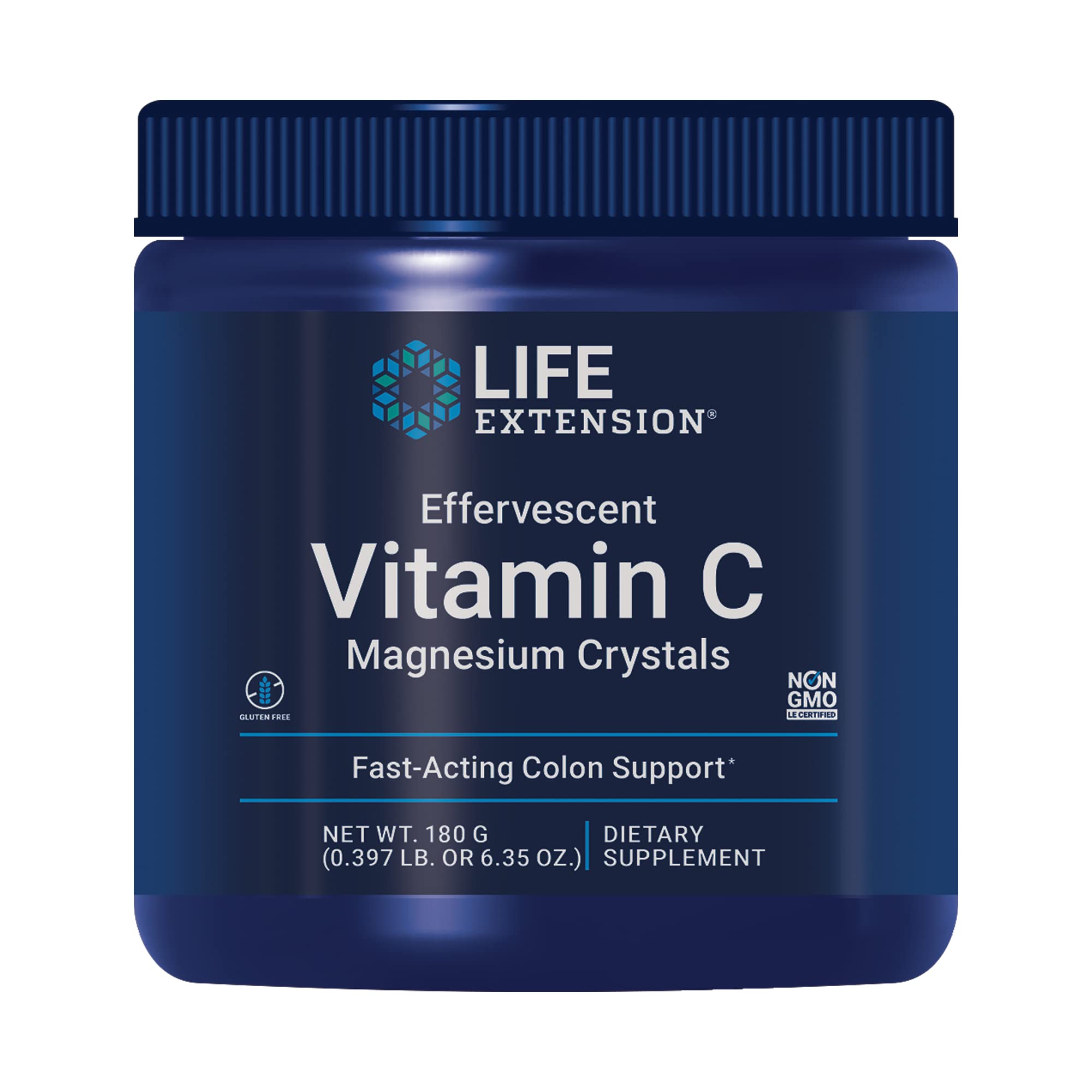 Life Extension Effervescent Vitamin C Magnesium Crystals front view