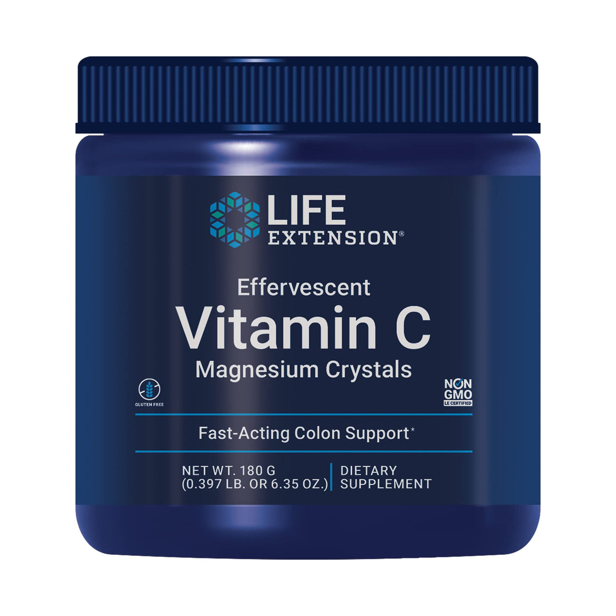 Life Extension Effervescent Vitamin C Magnesium Crystals front view