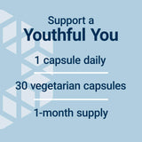 Life Extension Essential Youth L-Ergothioneine 5mg capsules on a wooden table