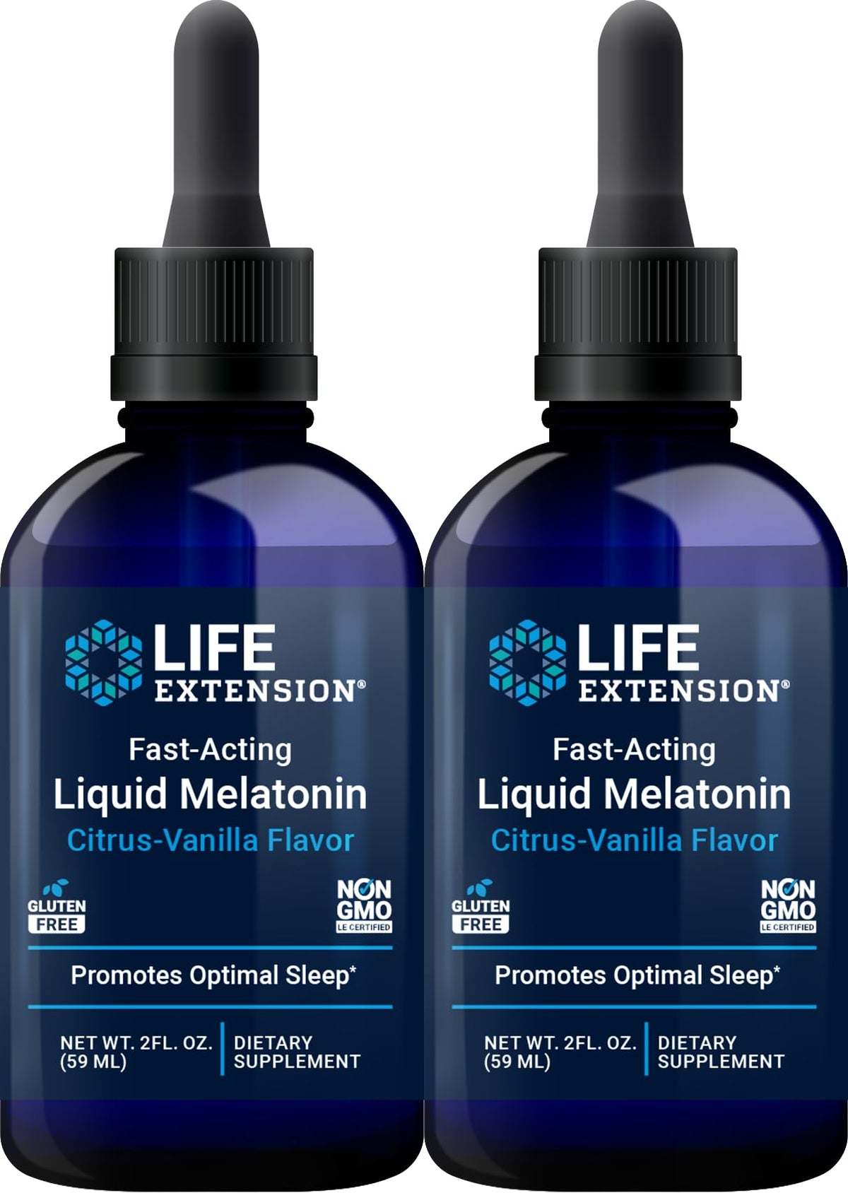 Life Extension Fast-Acting Liquid Melatonin 2 Fl Oz bottle front view