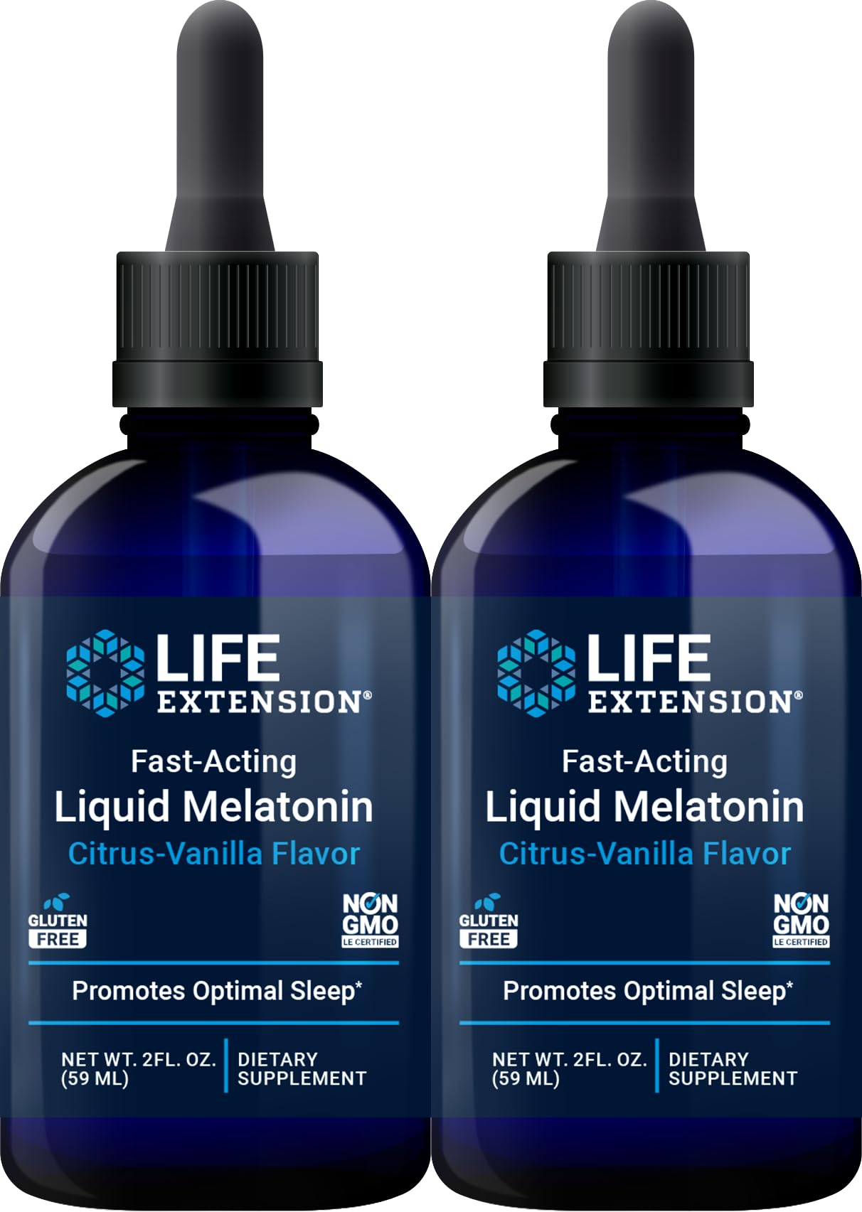 Life Extension Fast-Acting Liquid Melatonin 2 Fl Oz bottle front view