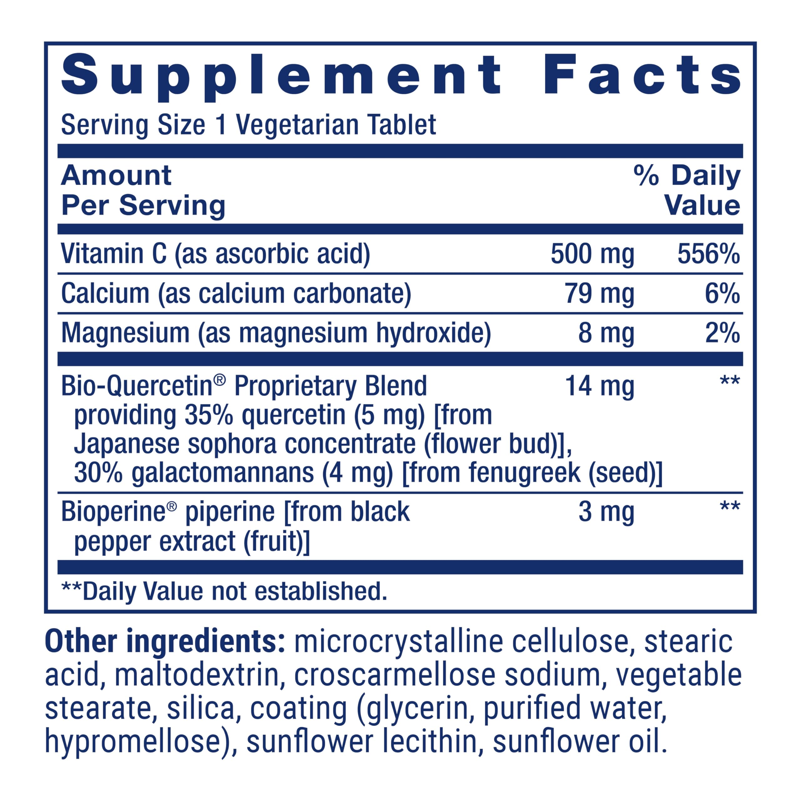 Life Extension Fast-C® Bio-Quercetin® tablets in hand