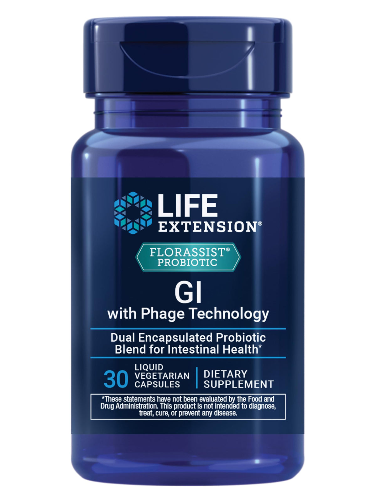 Life Extension FLORASSIST Probiotic GI 30 Capsules front view