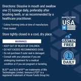 Life Extension FLORASSIST Probiotic Oral Hygiene Lozenges back view showing nutritional information