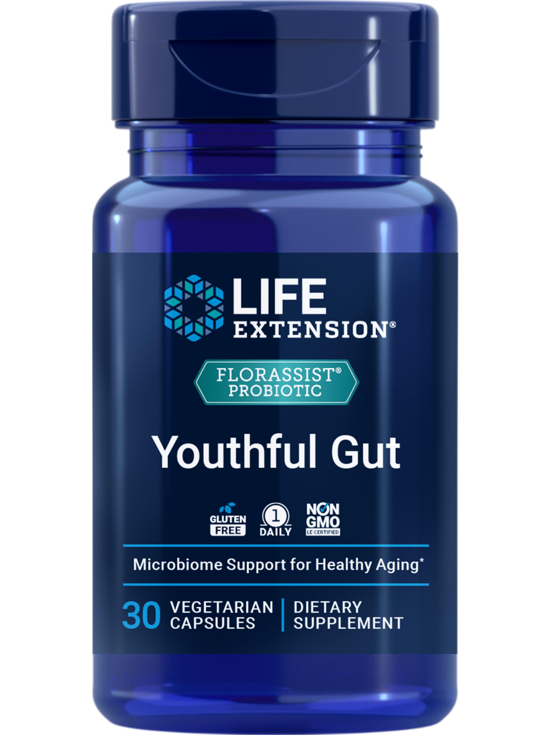 Life Extension FLORASSIST® Probiotic Youthful Gut 30 Capsules front view