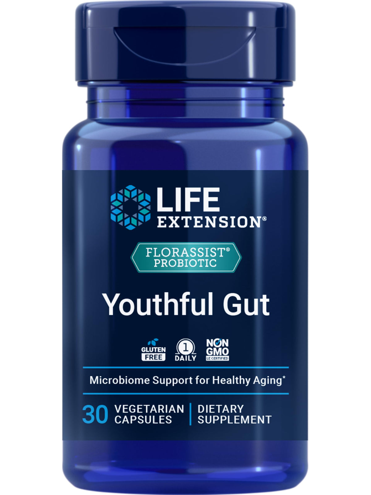 Life Extension FLORASSIST® Probiotic Youthful Gut 30 Capsules front view