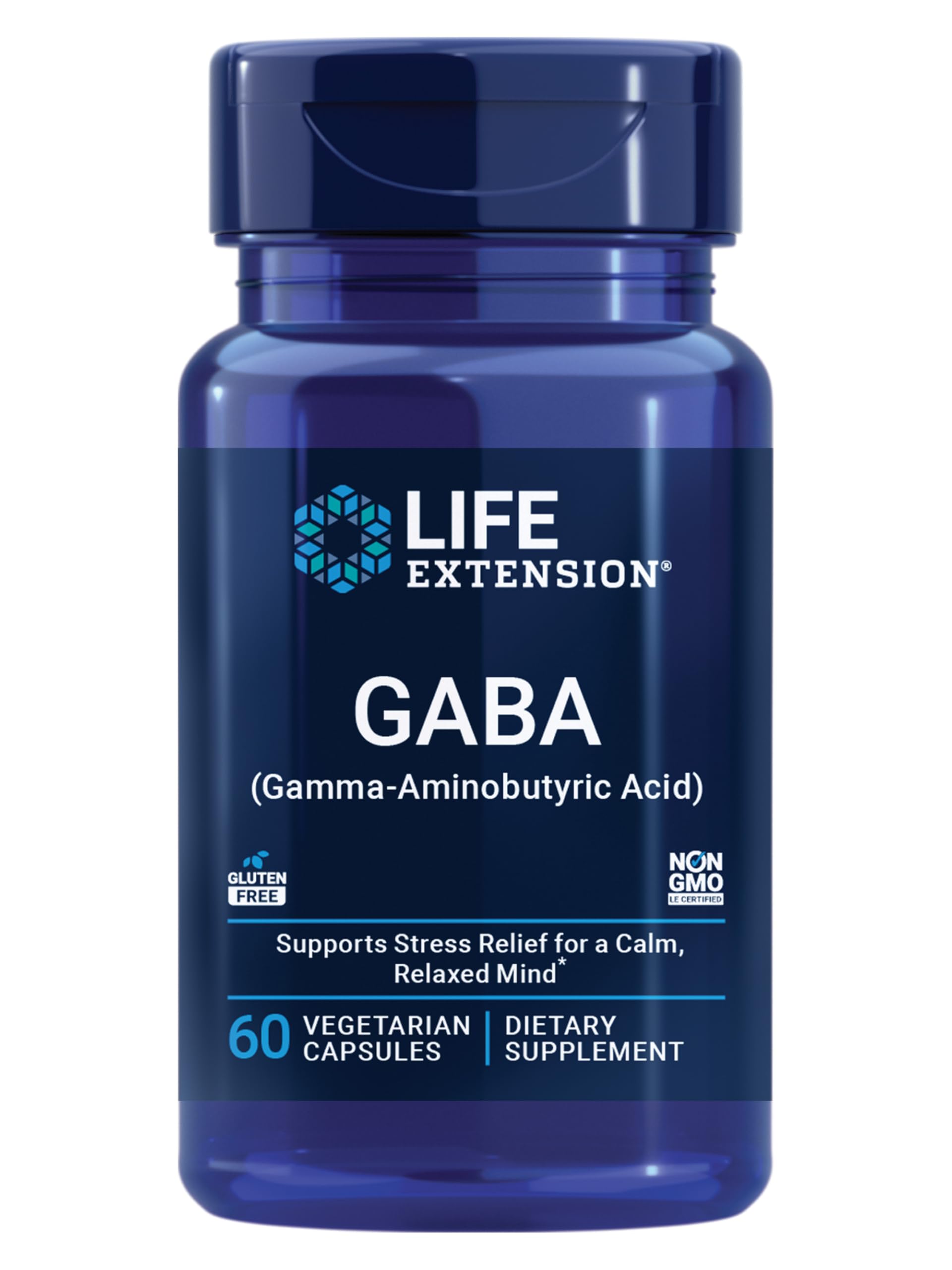 Life Extension GABA Capsules 100 mg front view