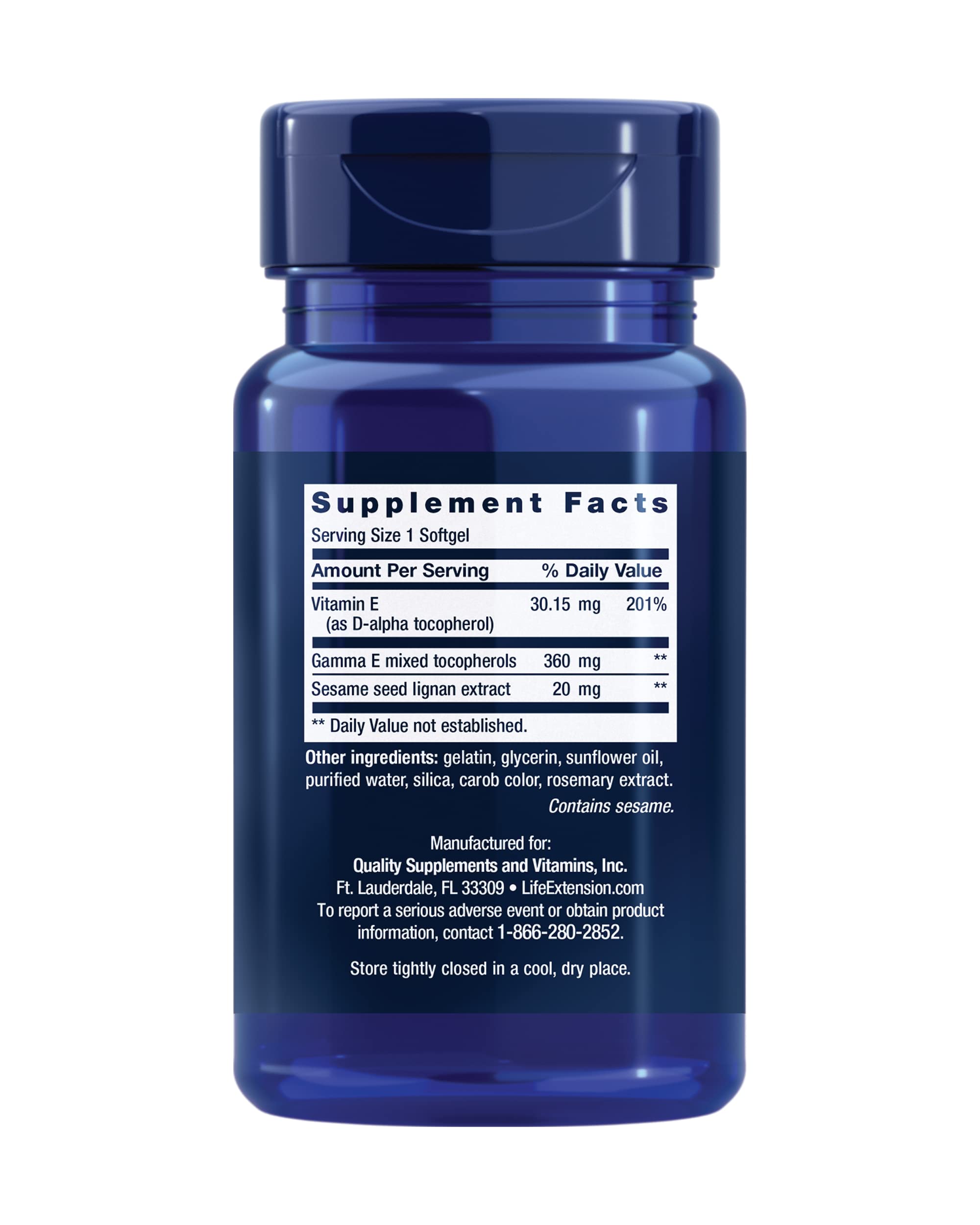 Life Extension Gamma E Mixed Tocopherols Vitamin E softgels packaging