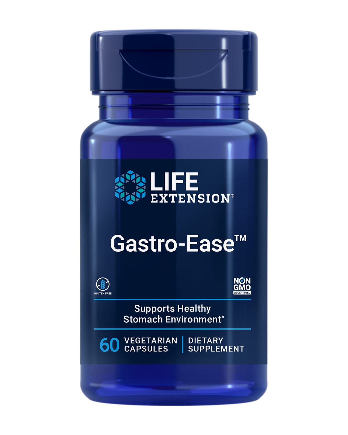 Life Extension Gastro-Ease 60 capsules front view