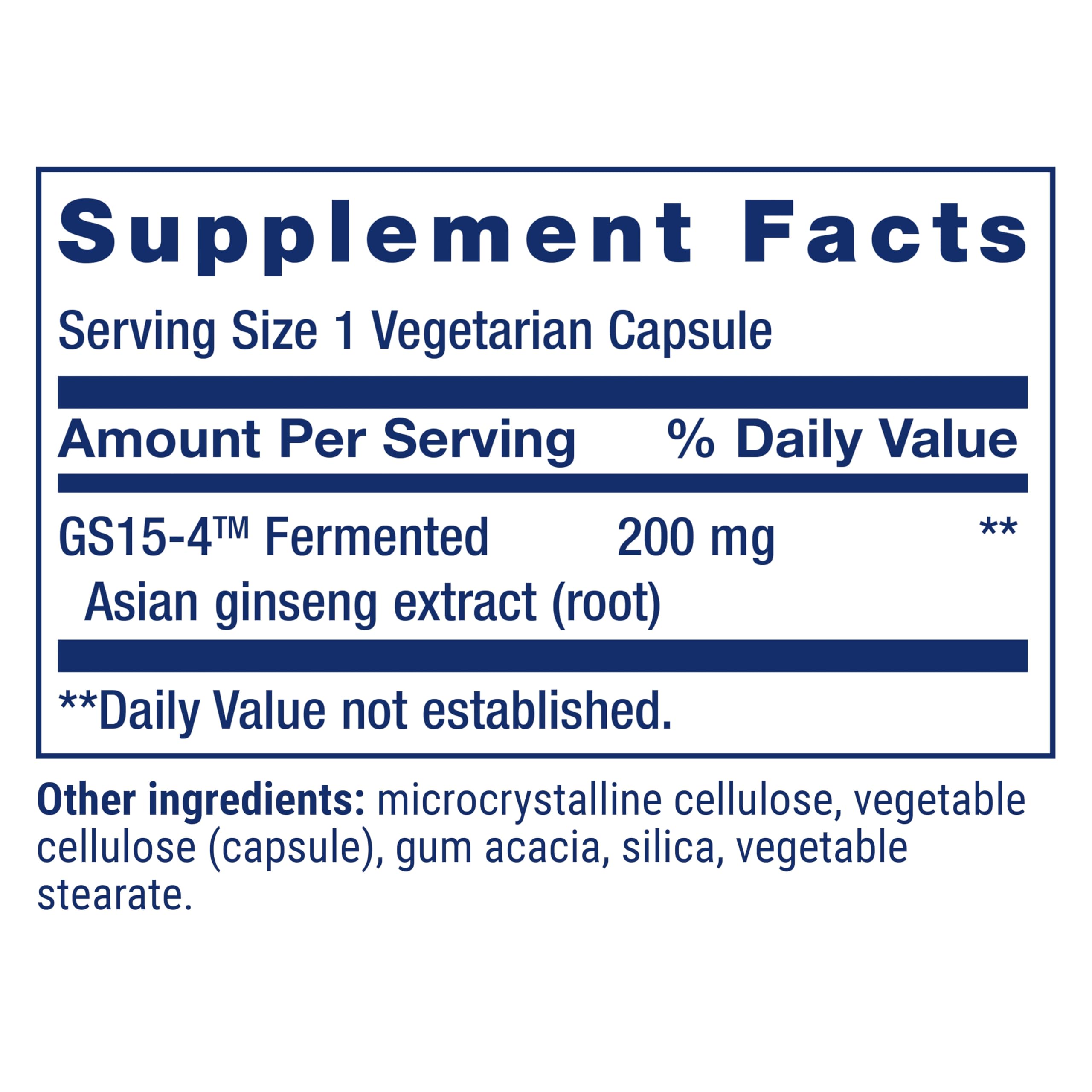 Life Extension Ginseng Energy support 200mg capsule close-up