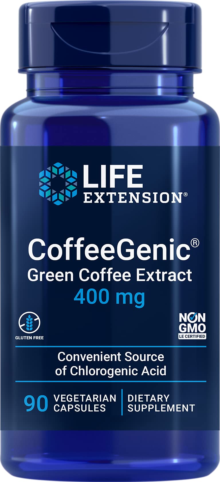 Life Extension Green Coffee Bean Extract 400mg front view