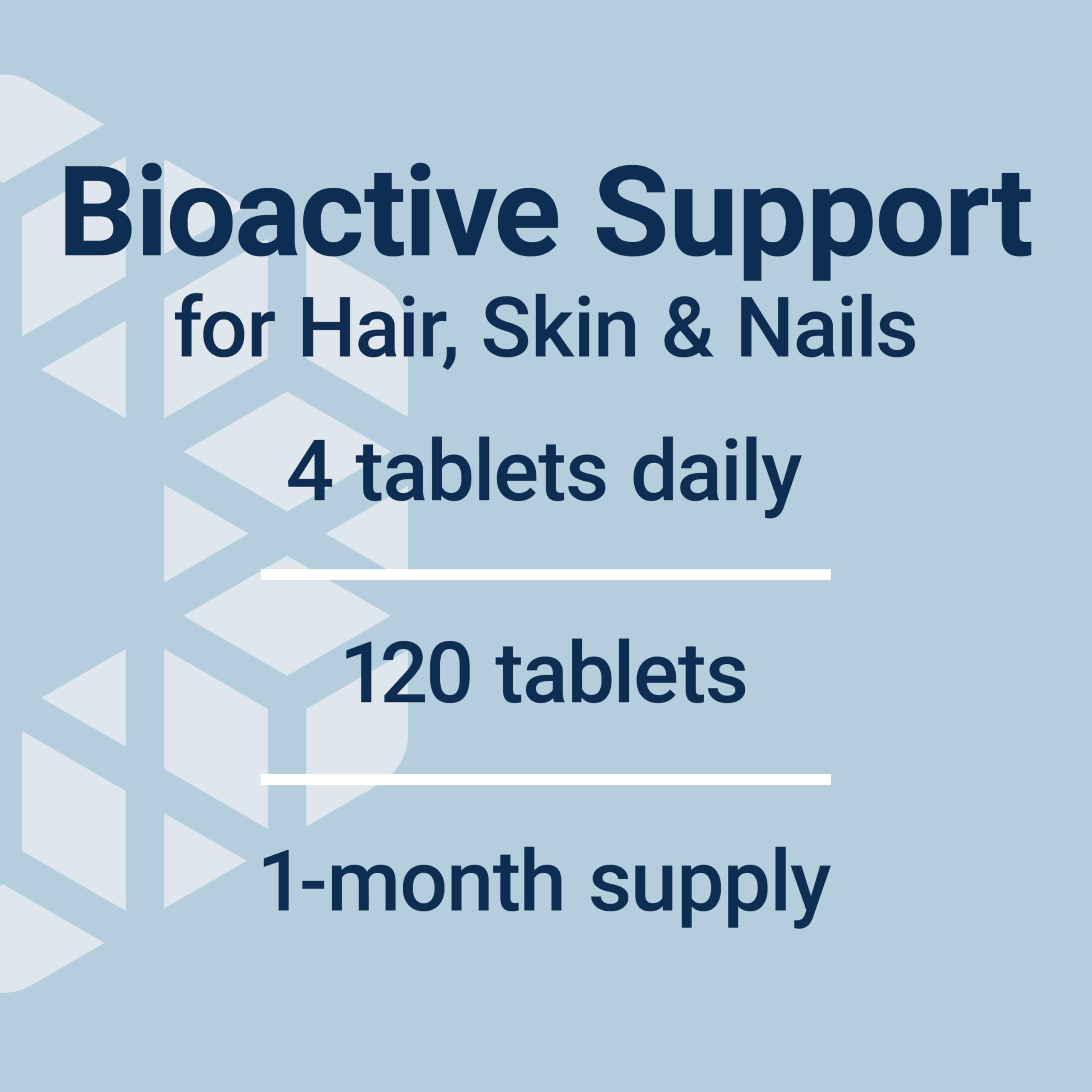 Life Extension Hair, Skin & Nails Collagen Plus Formula tablets on a table