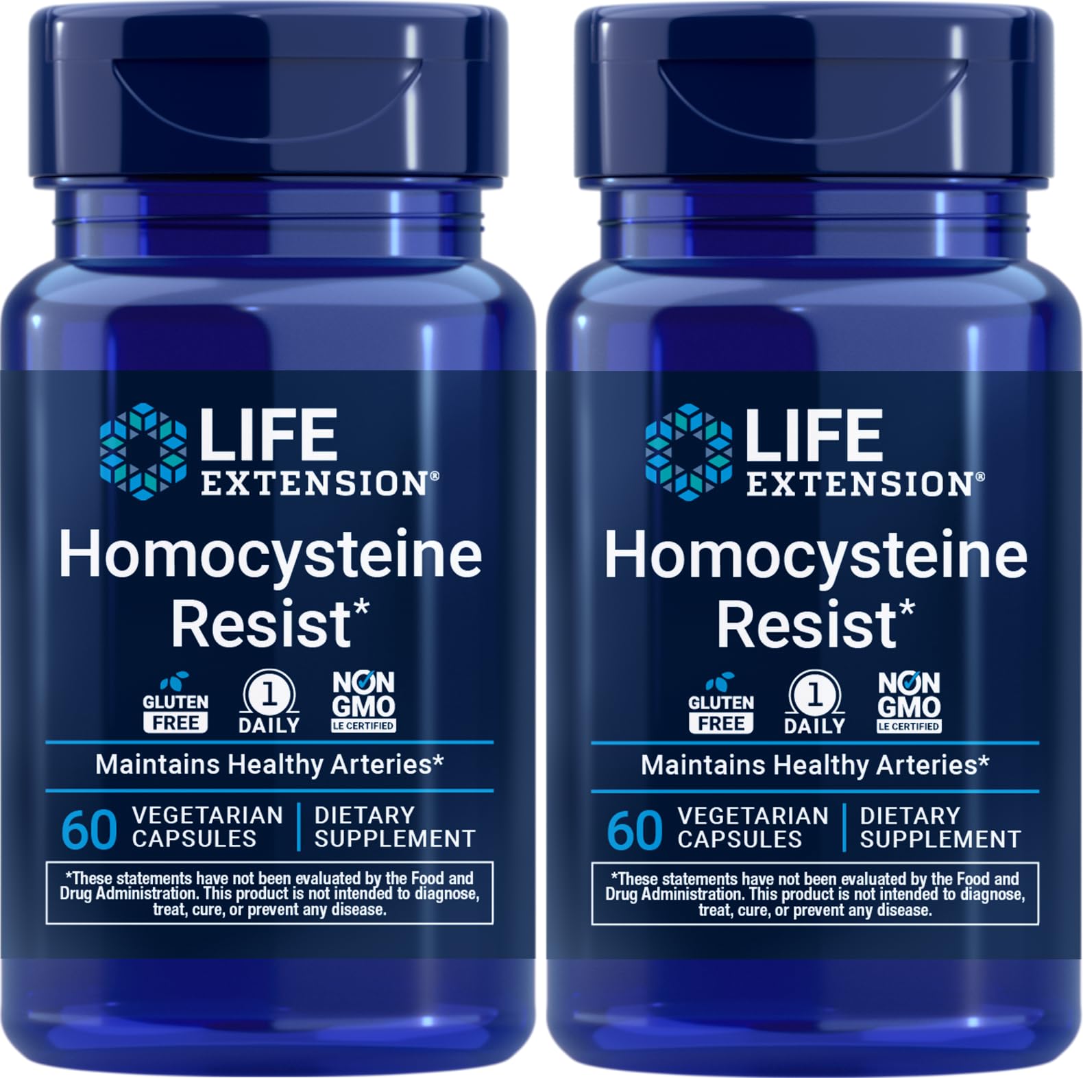 Life Extension Homocysteine Resist 60 Vegetarian Capsules front view