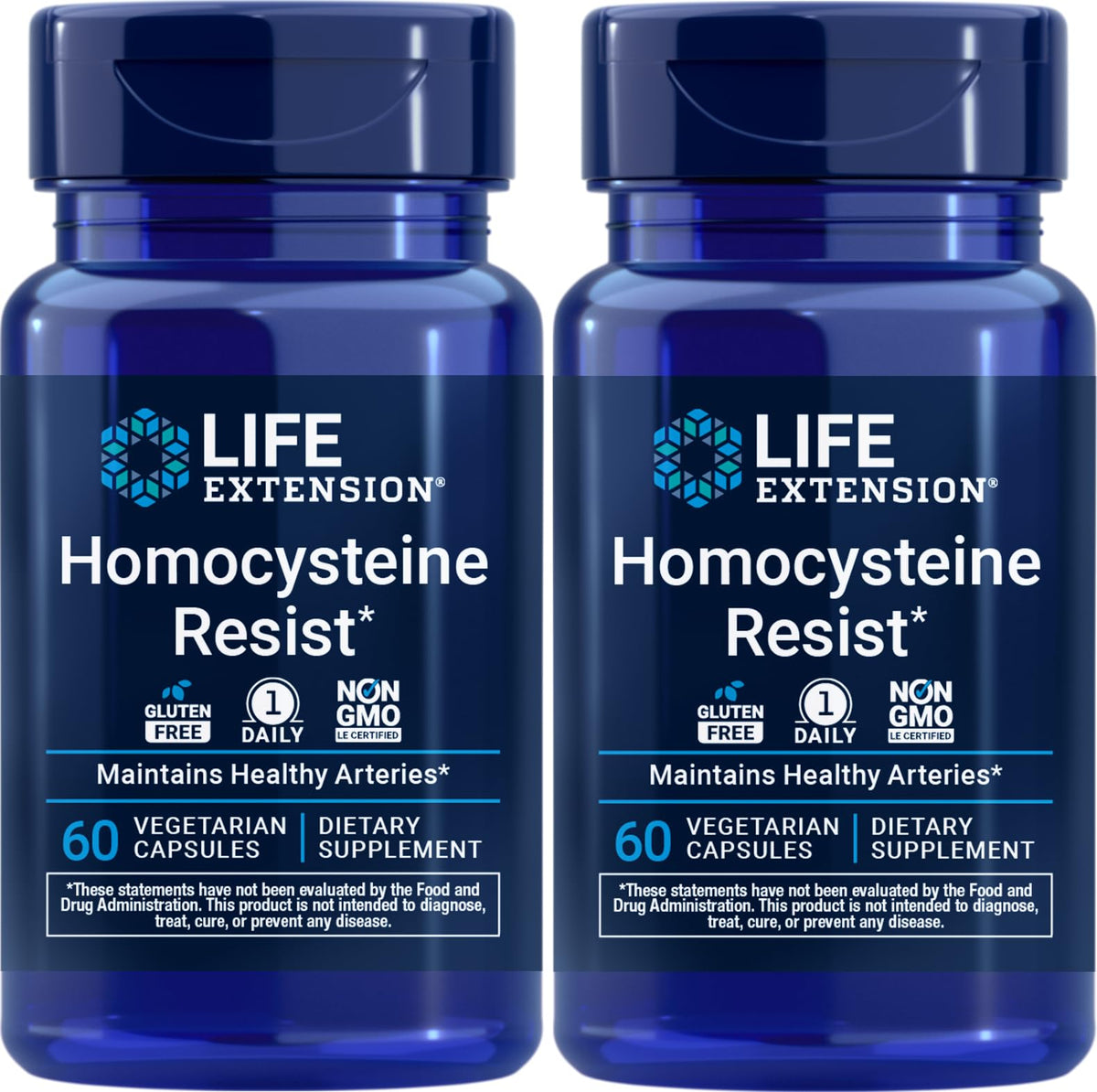 Life Extension Homocysteine Resist 60 Vegetarian Capsules front view