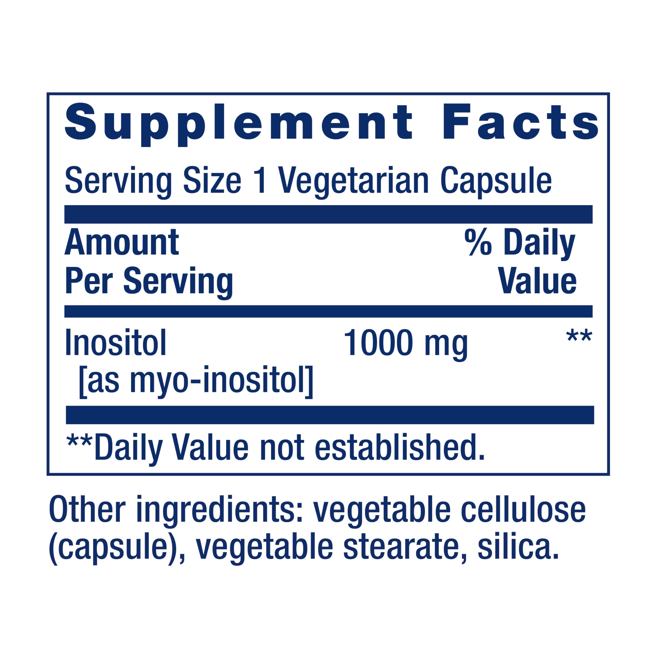 Life Extension Inositol B8 Supplement 1000 mg back view