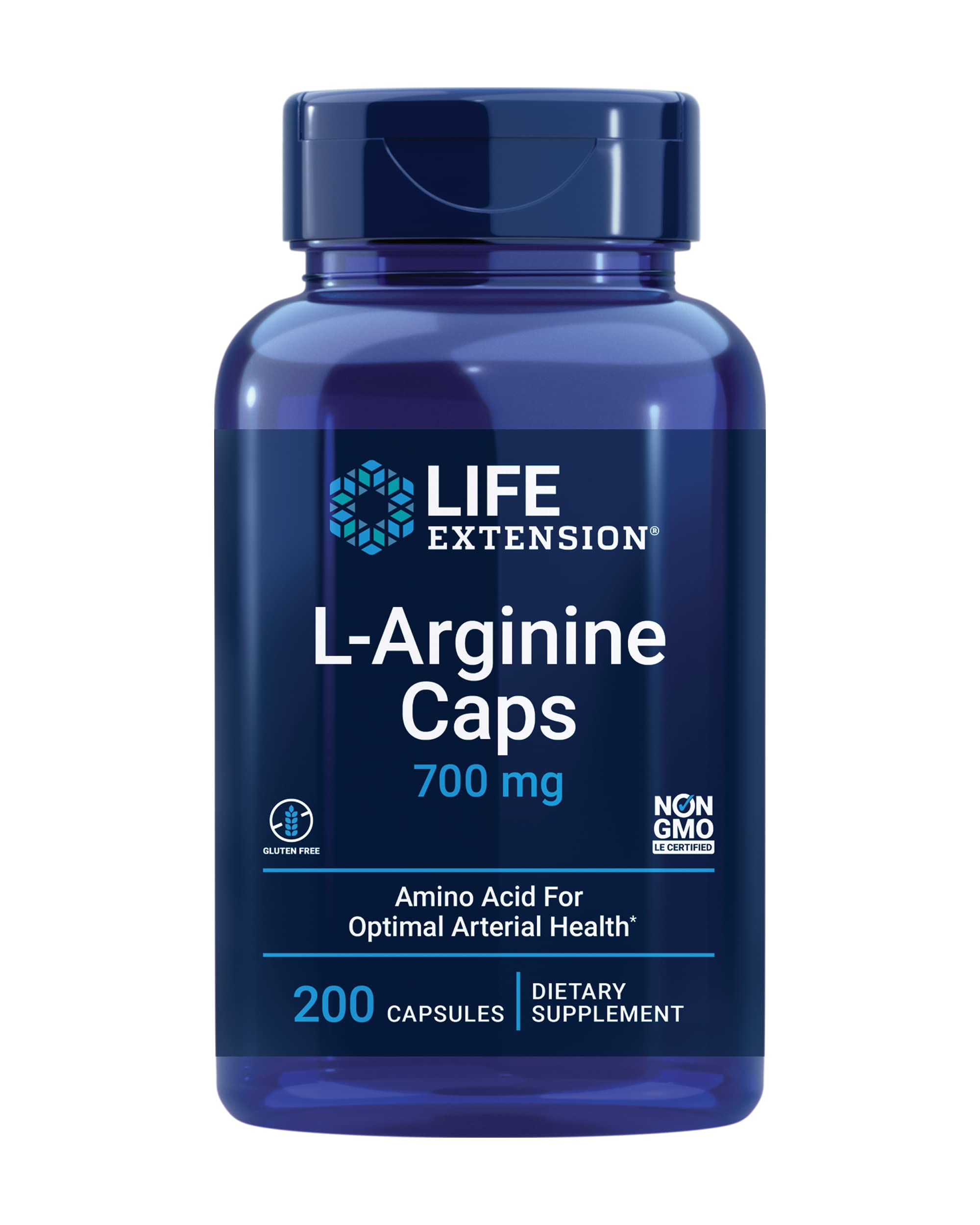 Life Extension L-Arginine Caps 700 mg front view of bottle
