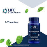 Life Extension L-Theanine 60 Vegetarian Capsules side view