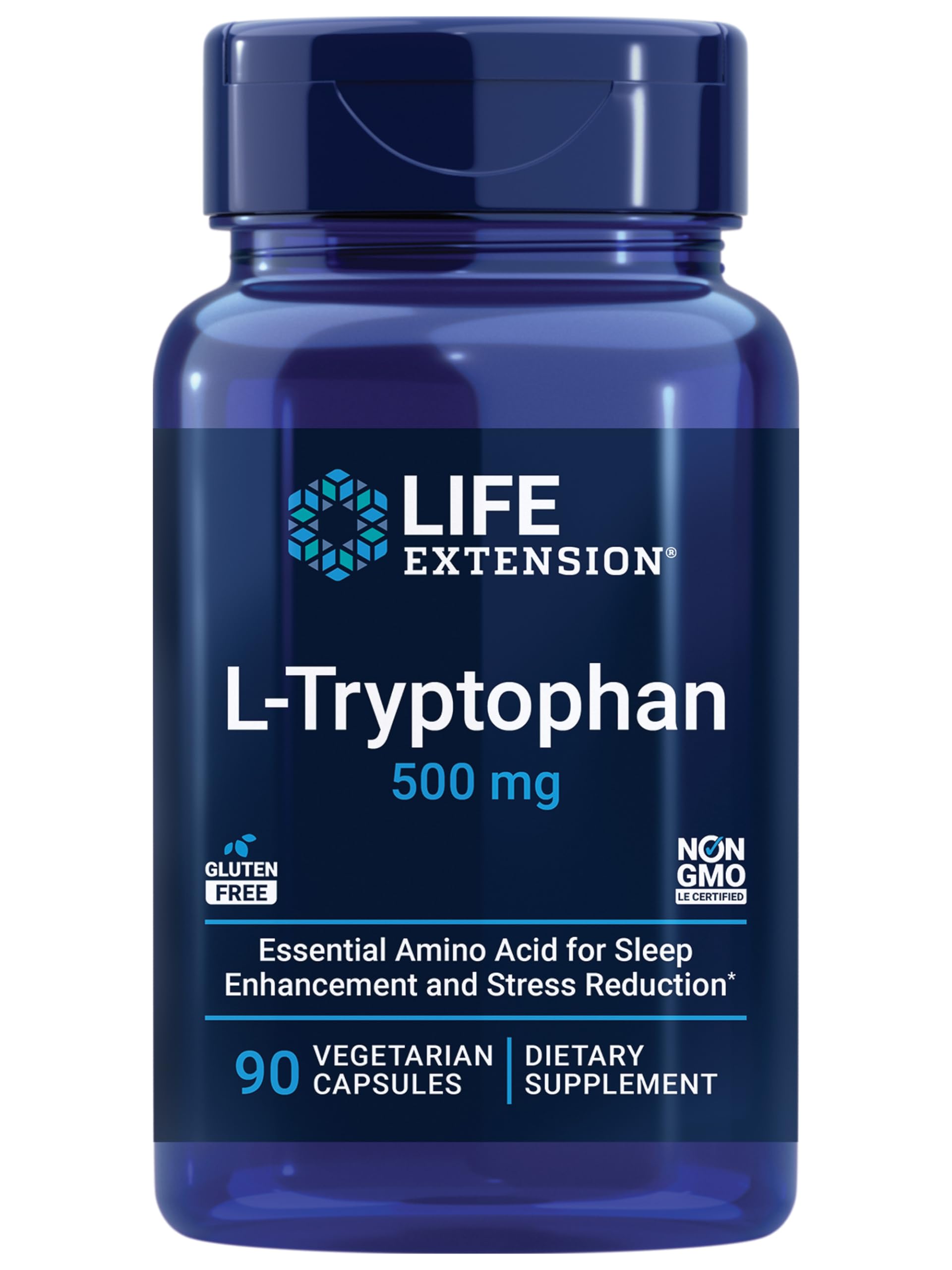 Life Extension L-Tryptophan 500mg front view of packaging