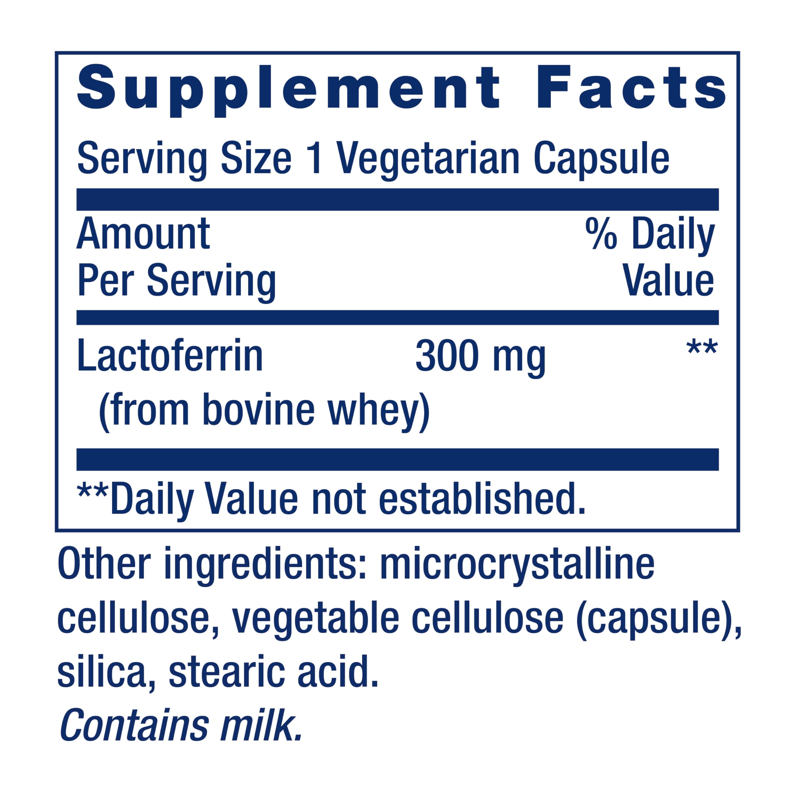 Life Extension Lactoferrin Caps 300mg bottle with label