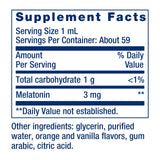 Life Extension Liquid Melatonin Citrus-Vanilla drops on a spoon