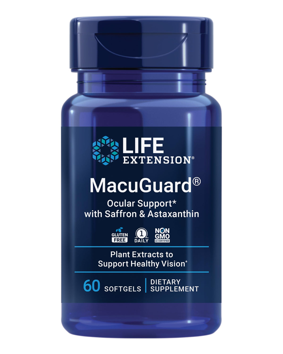 Life Extension MacuGuard Eye Support 60 Capsules front view