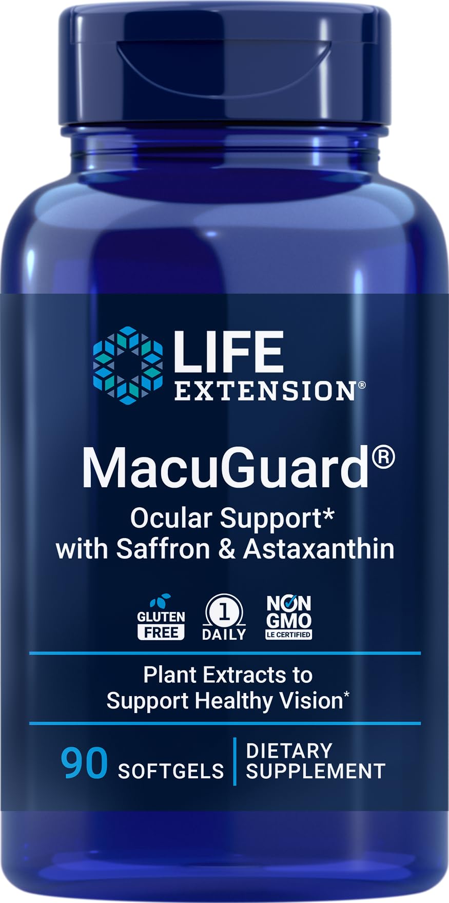 Life Extension MacuGuard Ocular Support 90 softgels front view