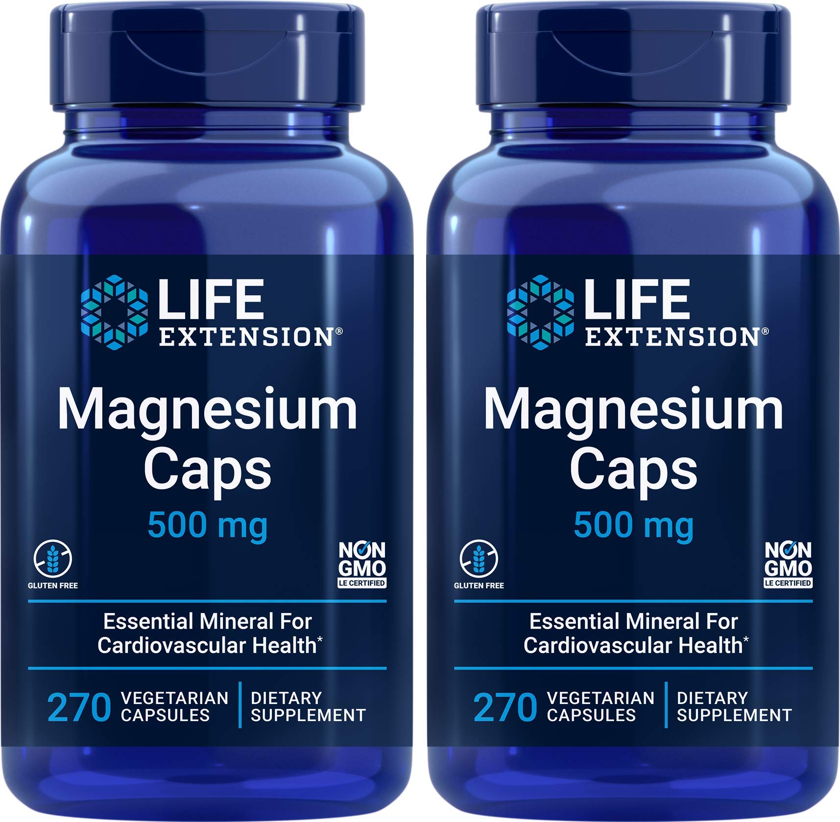 Life Extension Magnesium Caps 500mg 2 Pack front view