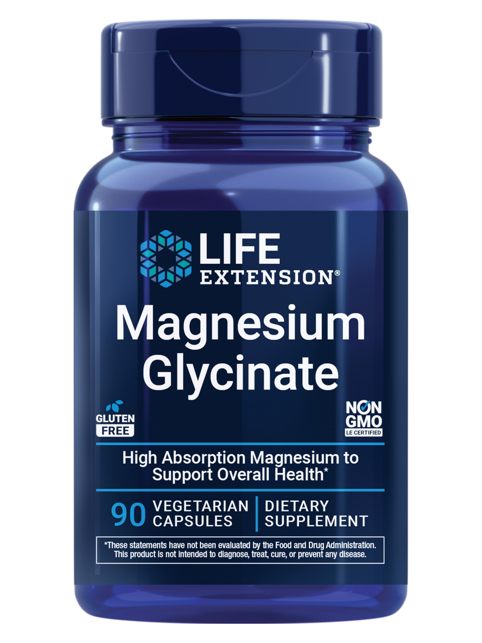 Life Extension Magnesium Glycinate 105mg 90 Capsules front view