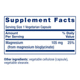 Life Extension Magnesium Glycinate 105mg 90 Capsules side view