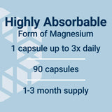 Life Extension Magnesium Glycinate 105mg 90 Capsules with label details