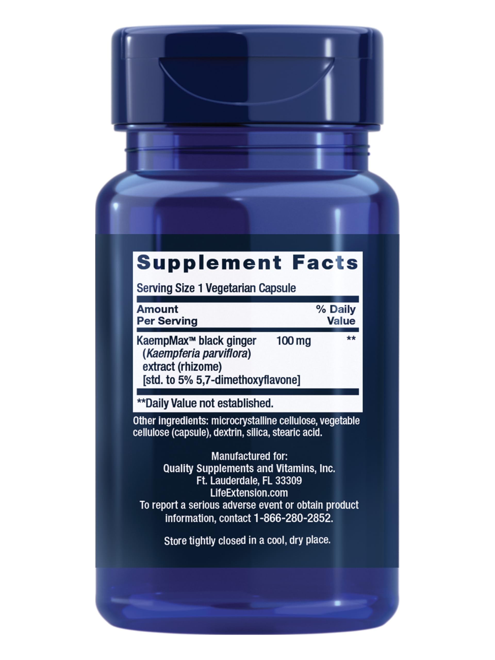 Life Extension Male Vascular Sexual Support 100mg side view