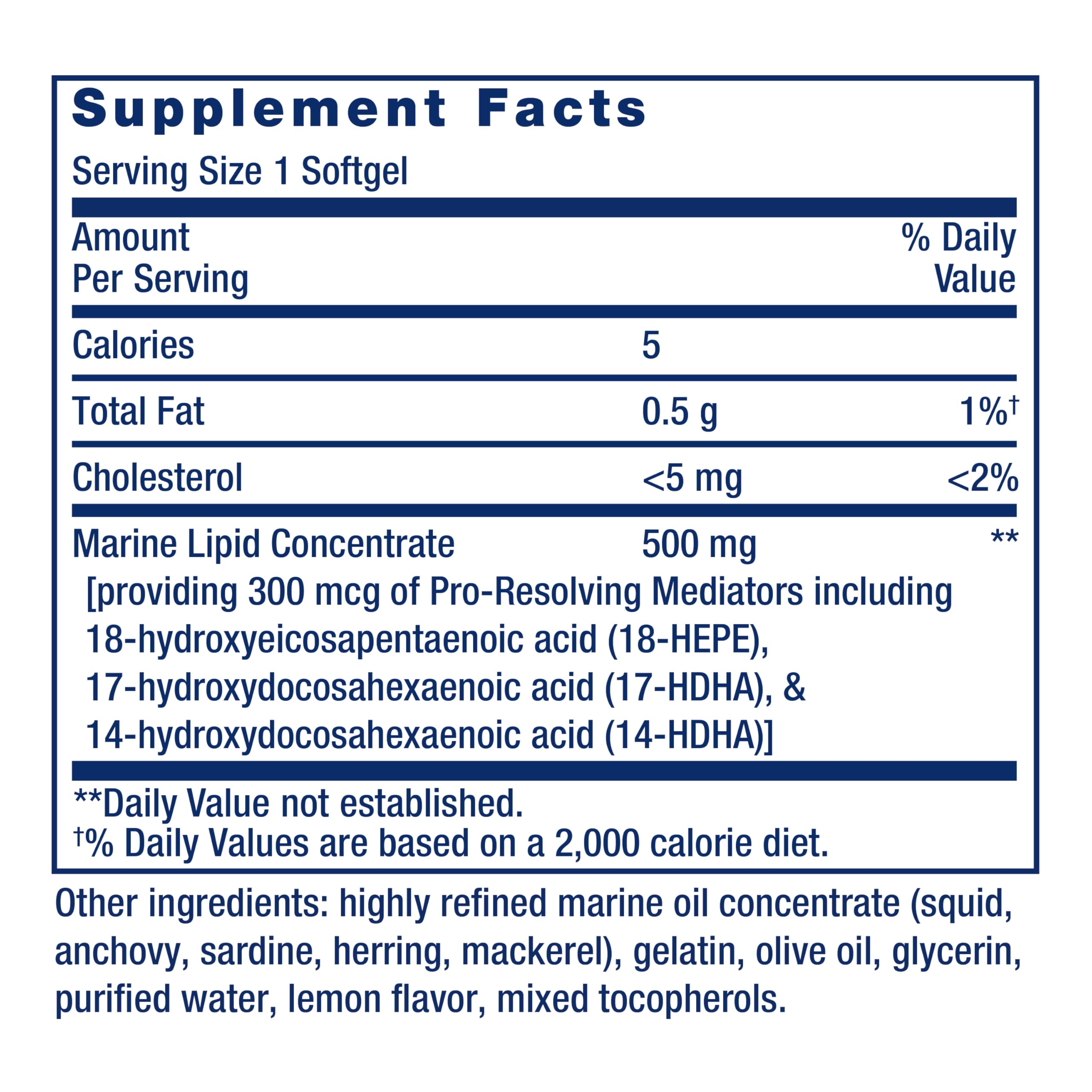 Life Extension Marine Lipid Concentrate 500mg side view