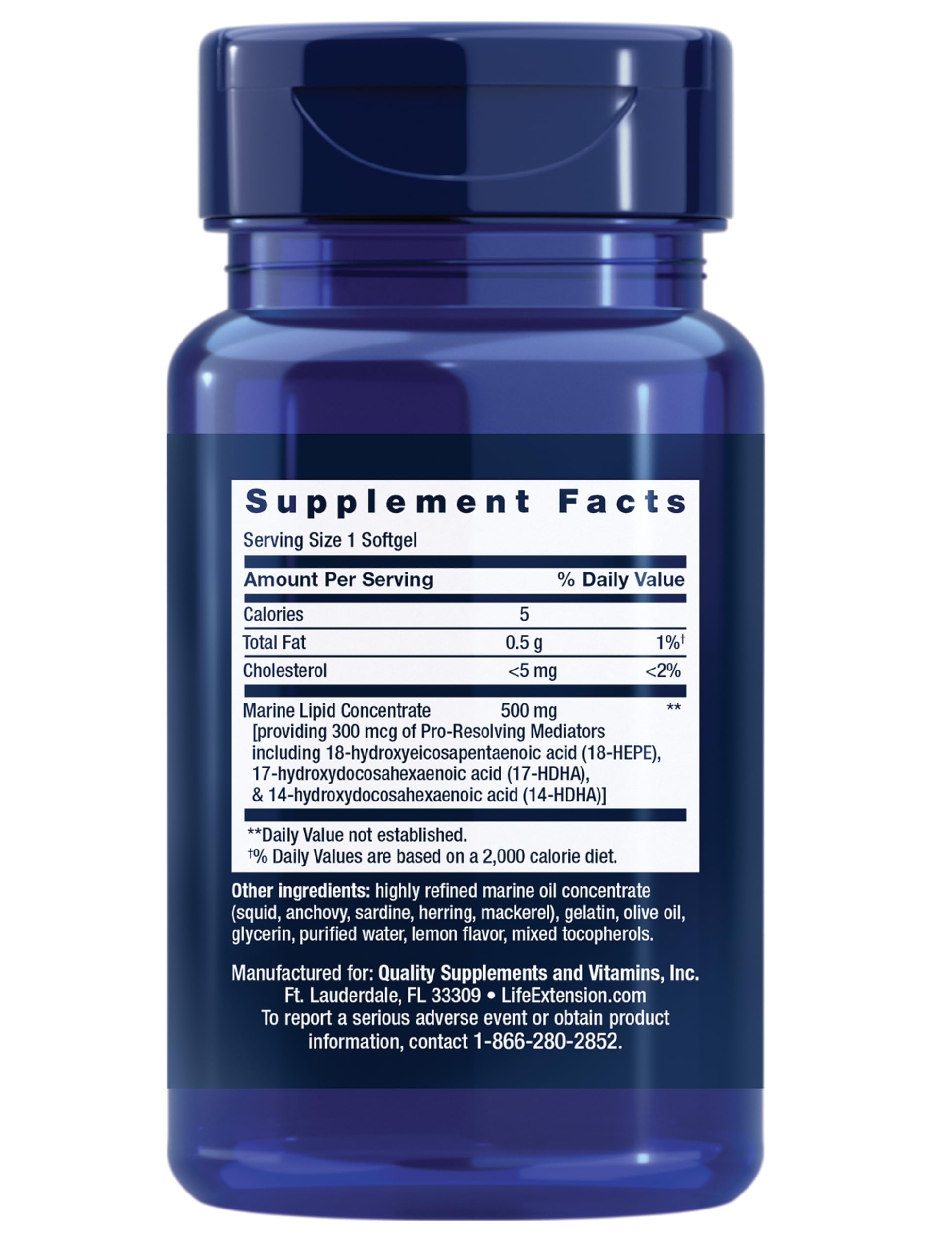 Life Extension Marine Lipid Concentrate 500mg with packaging