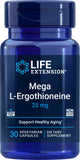Life Extension Mega L-Ergothioneine 25mg supplement front view
