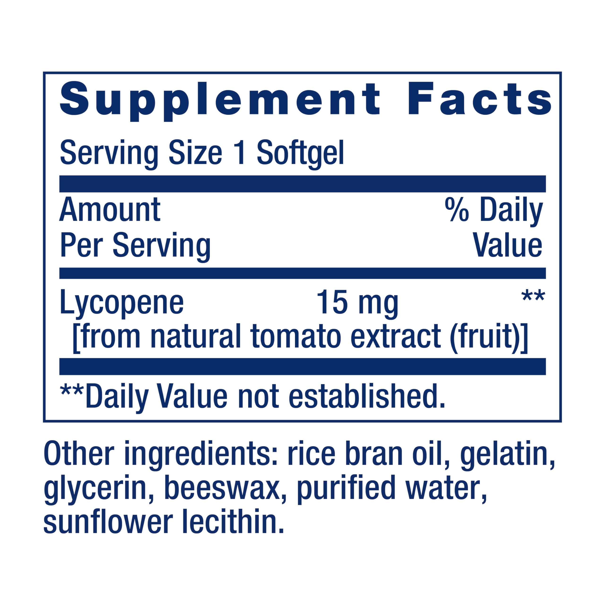 Life Extension Mega Lycopene 15mg bottle side view