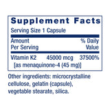 Life Extension Mega Vitamin K2 45mg side view of bottle