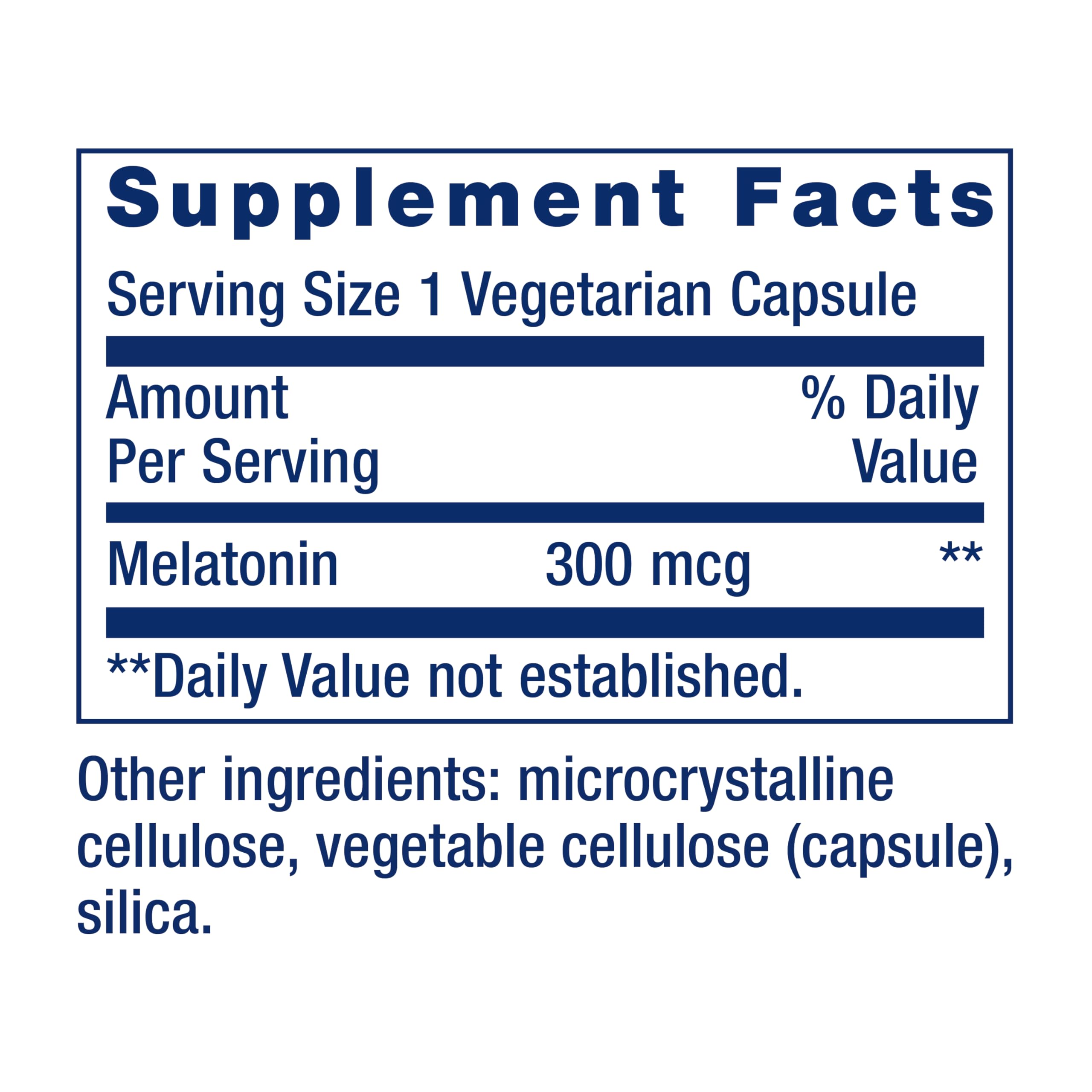 Life Extension Melatonin 300 mcg bottle side view