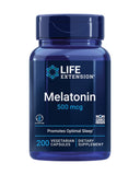 Life Extension Melatonin 500 mcg 200 capsules front view
