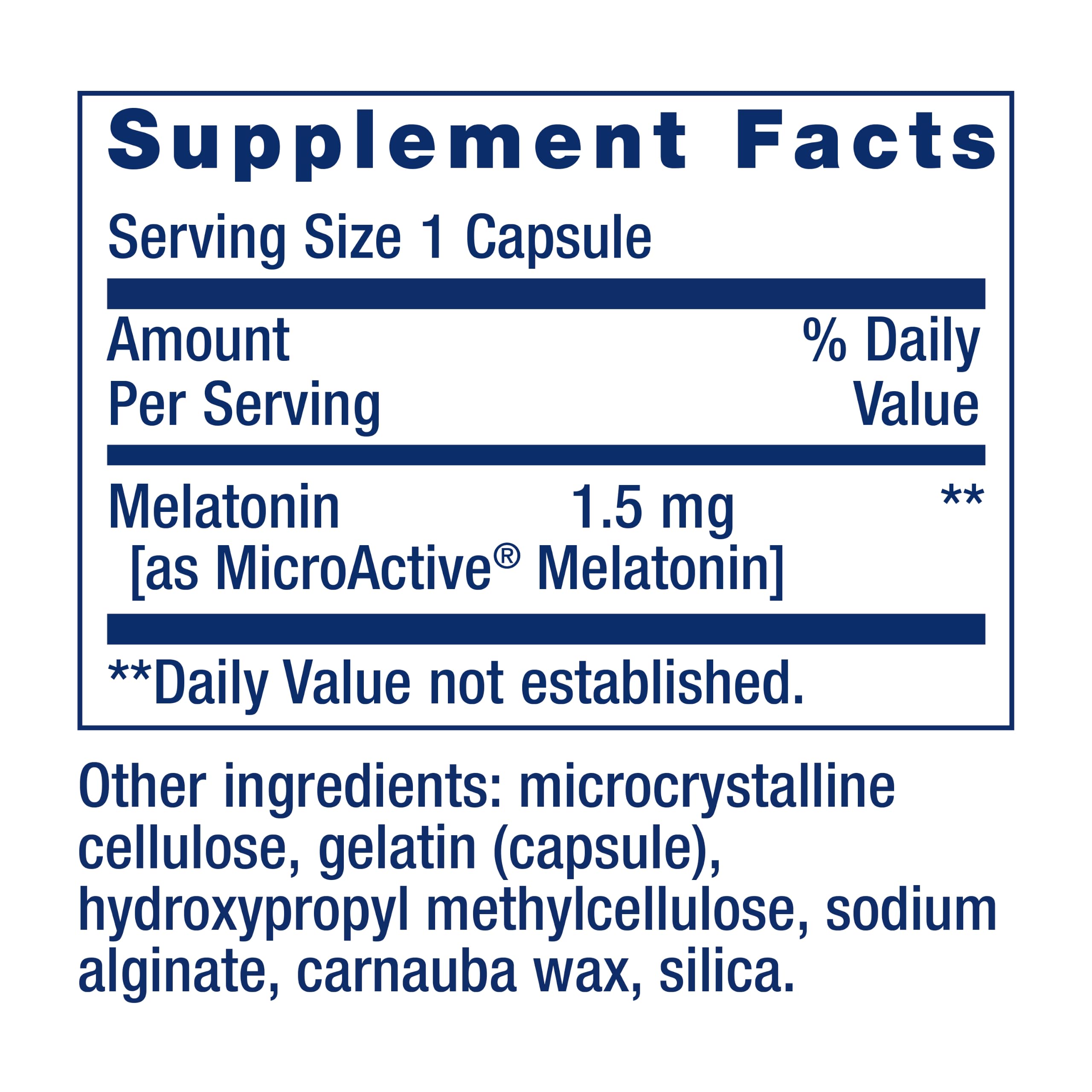 Life Extension Melatonin IR/XR 1.5 mg 60 Capsules back view